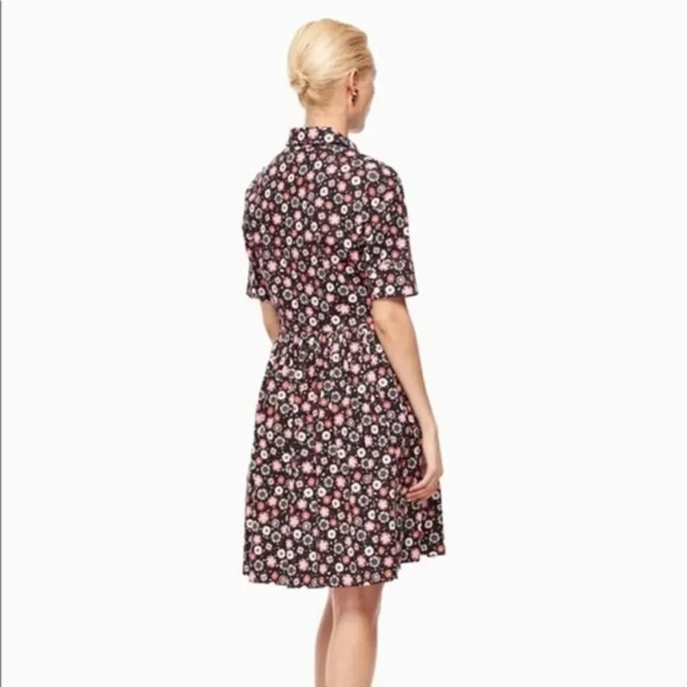NWT kate spade Mini casa flora cotton shirtdress, black‎